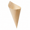 Cono de madera para gastronomía 6 Pzas. Bandeja cónica, alimentos para llevar, catering