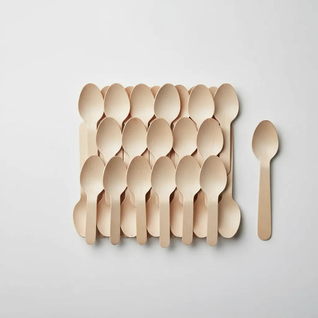 Cucharitas De Madera Ecológicas Descartables