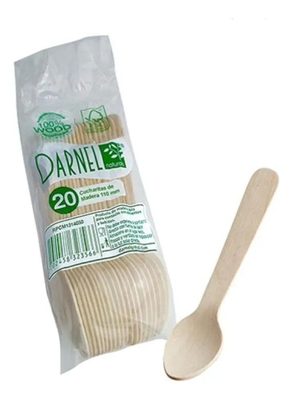 Cucharitas De Madera Ecológicas Descartables