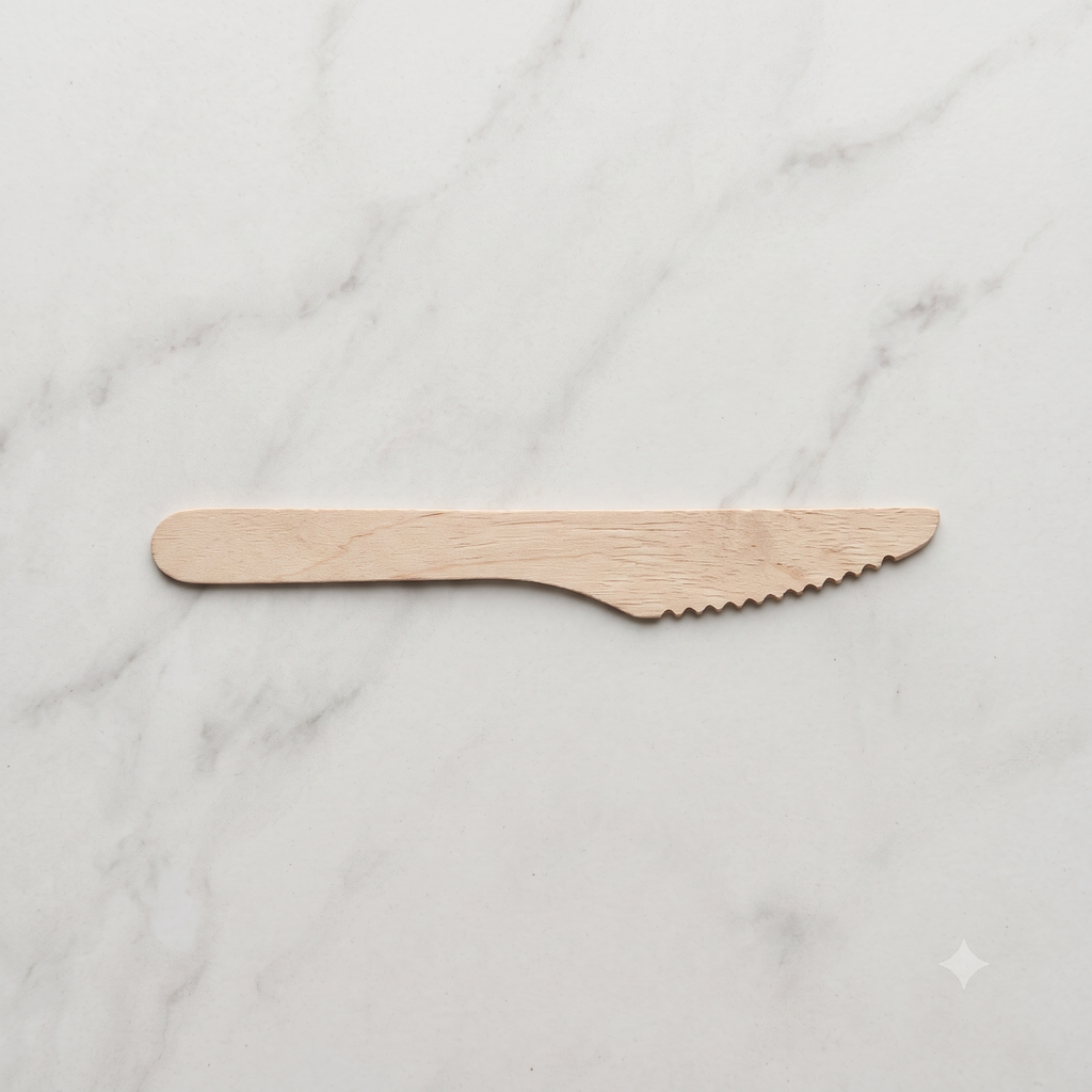 Cuchillo De Madera Ecológica Descartable 16,5 cm 20 unidades