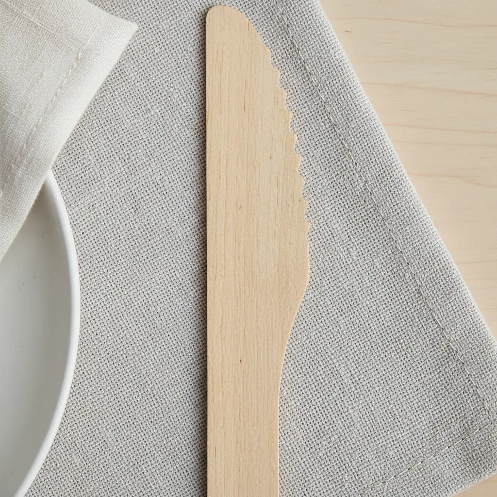 Cuchillo De Madera Ecológica Descartable 16,5 cm 20 unidades