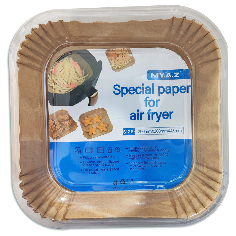 Bandeja Para Freidora Aire Cuadrada Pack 50 Papel Desechable