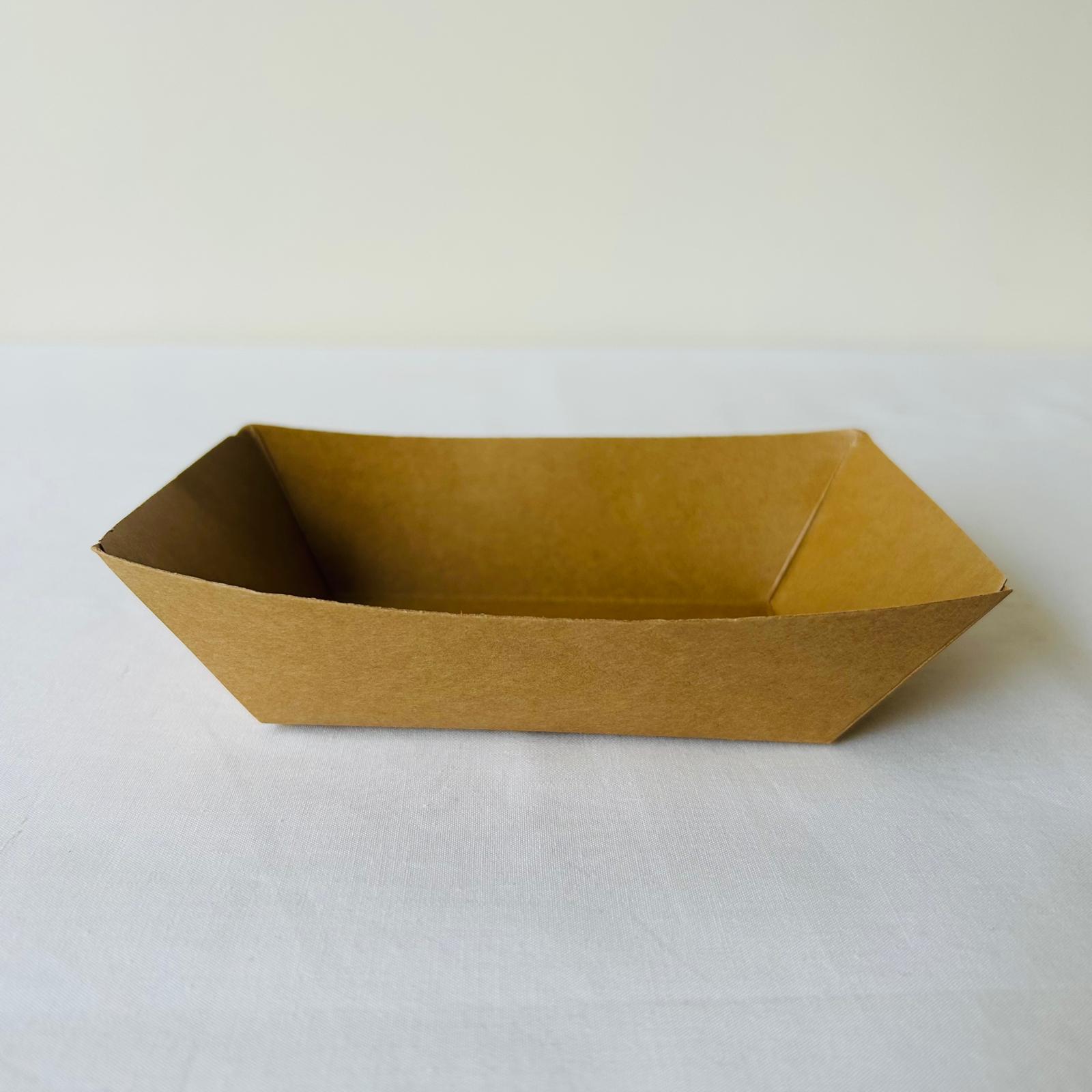 Contenedor Plato Bandeja Kraft 15 Unidades Descartables Rectangular 22 x 15 x 6 cm