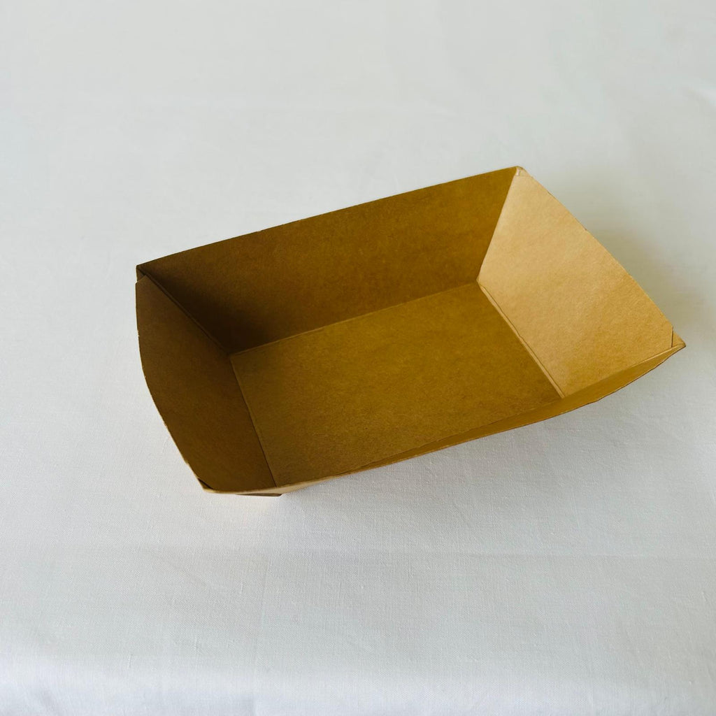 Contenedor Plato Bandeja Kraft 15 Unidades Descartables Rectangular 22 x 15 x 6 cm