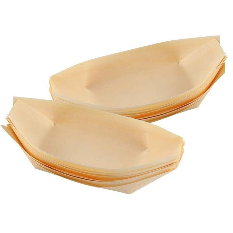 Contenedor Bandeja de Madera en forma de Barco 6 Pzas. Sushi Alimentos Plato
