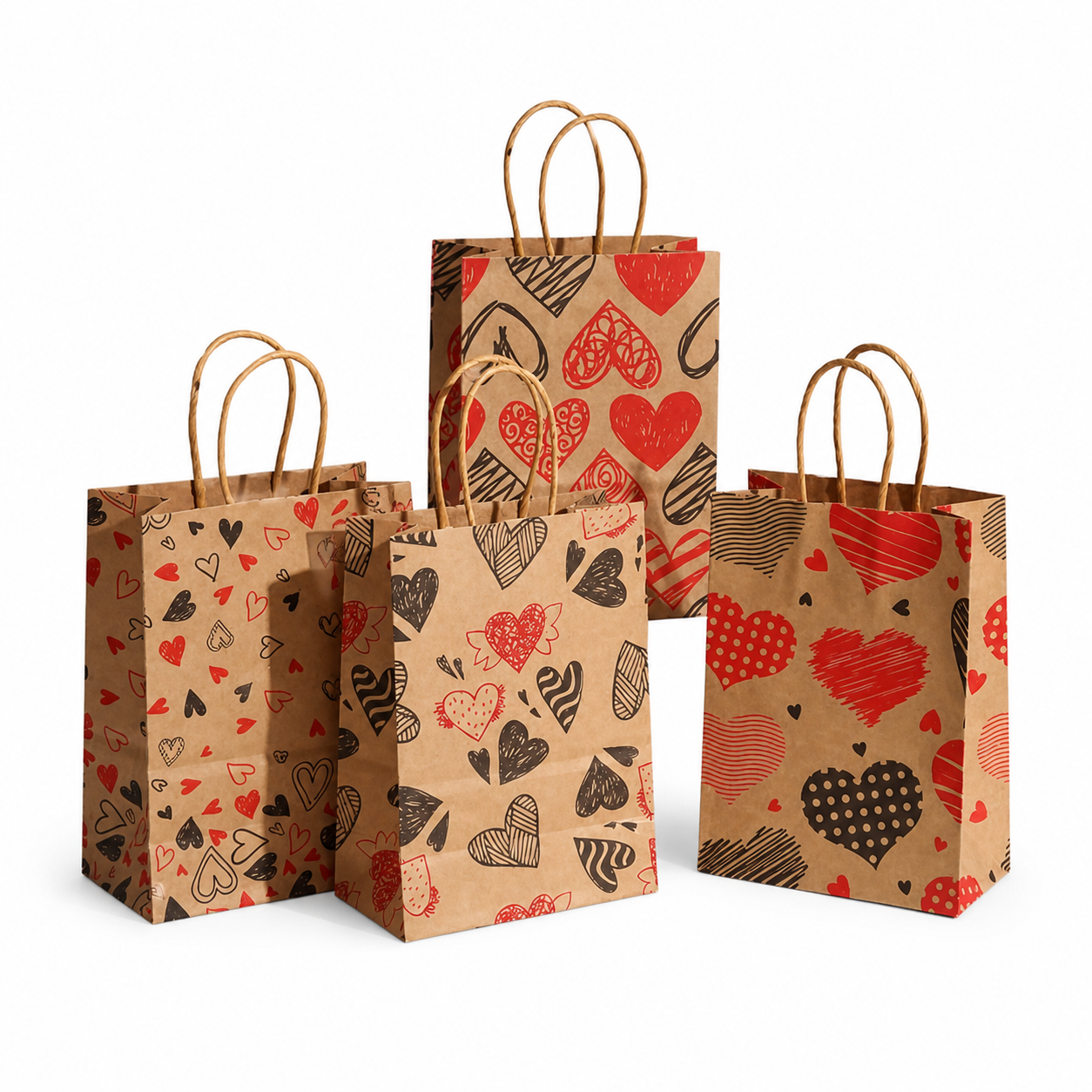 Bolsas de papel con asa Pack 4 unidades con diseños