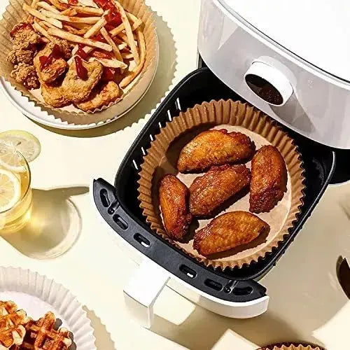 Bandeja Para Freidora Aire Redonda Pack 50 Papel Desechable