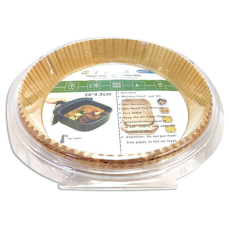 Bandeja Para Freidora Aire Redonda Pack 50 Papel Desechable