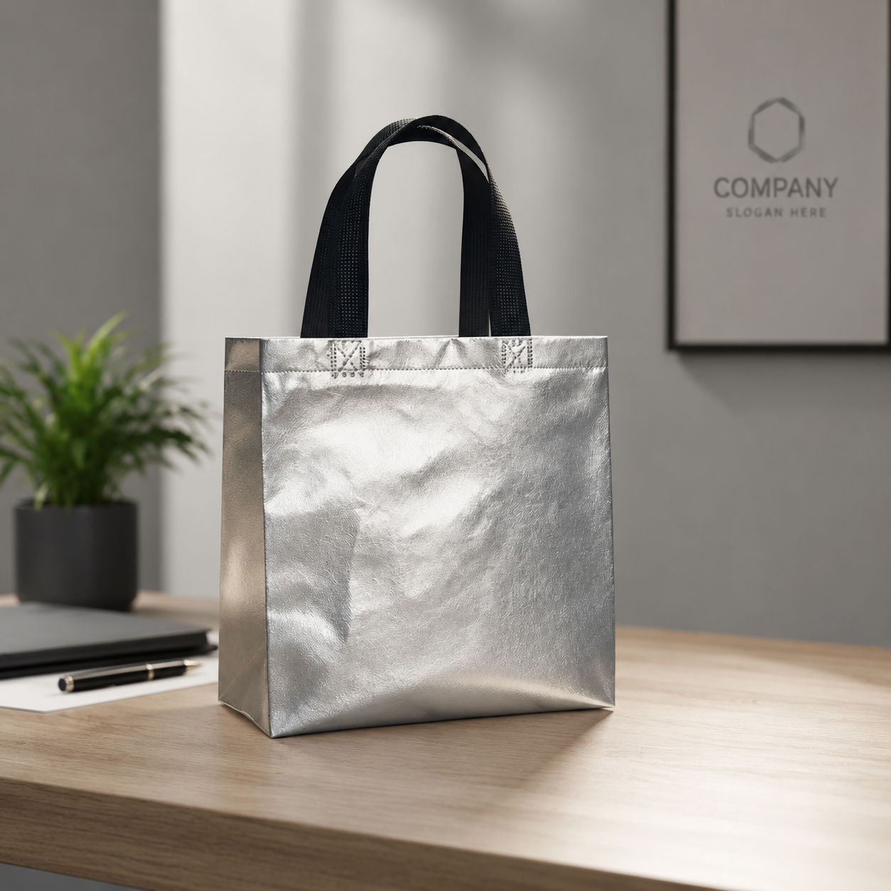 Bolsa Tnt Metálizadas Pack 4 Unidades Con Asa 23x22x11cm